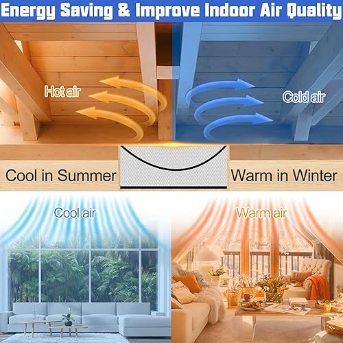 Miniatura 4 de Cubierta aislante para puerta de ático de 25 x 54 x 11 pulgadas, cubierta aislante para escaleras de ático con cremallera, ahorro de energía,