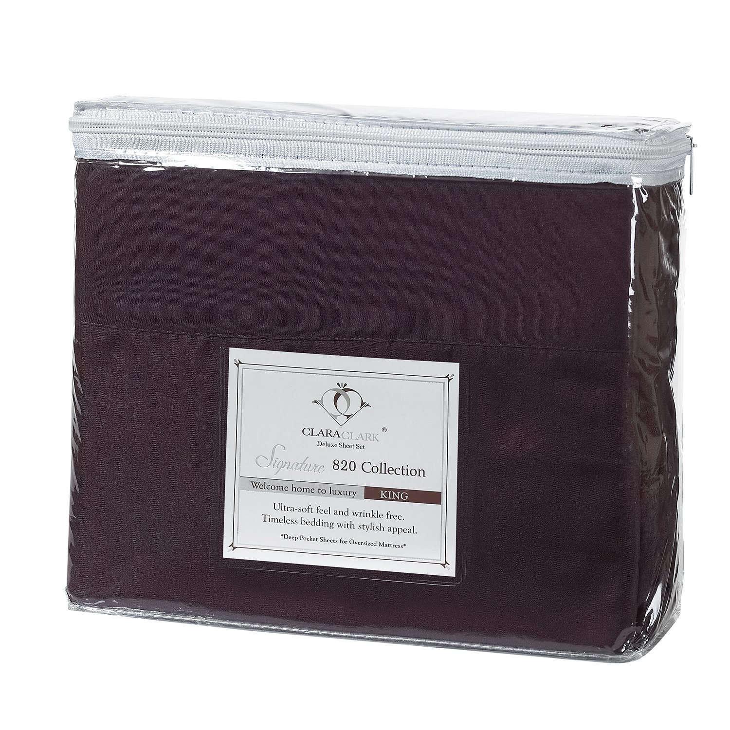 Clara Clark Affordable Microfiber Bed Sheet Set, Full, Purple