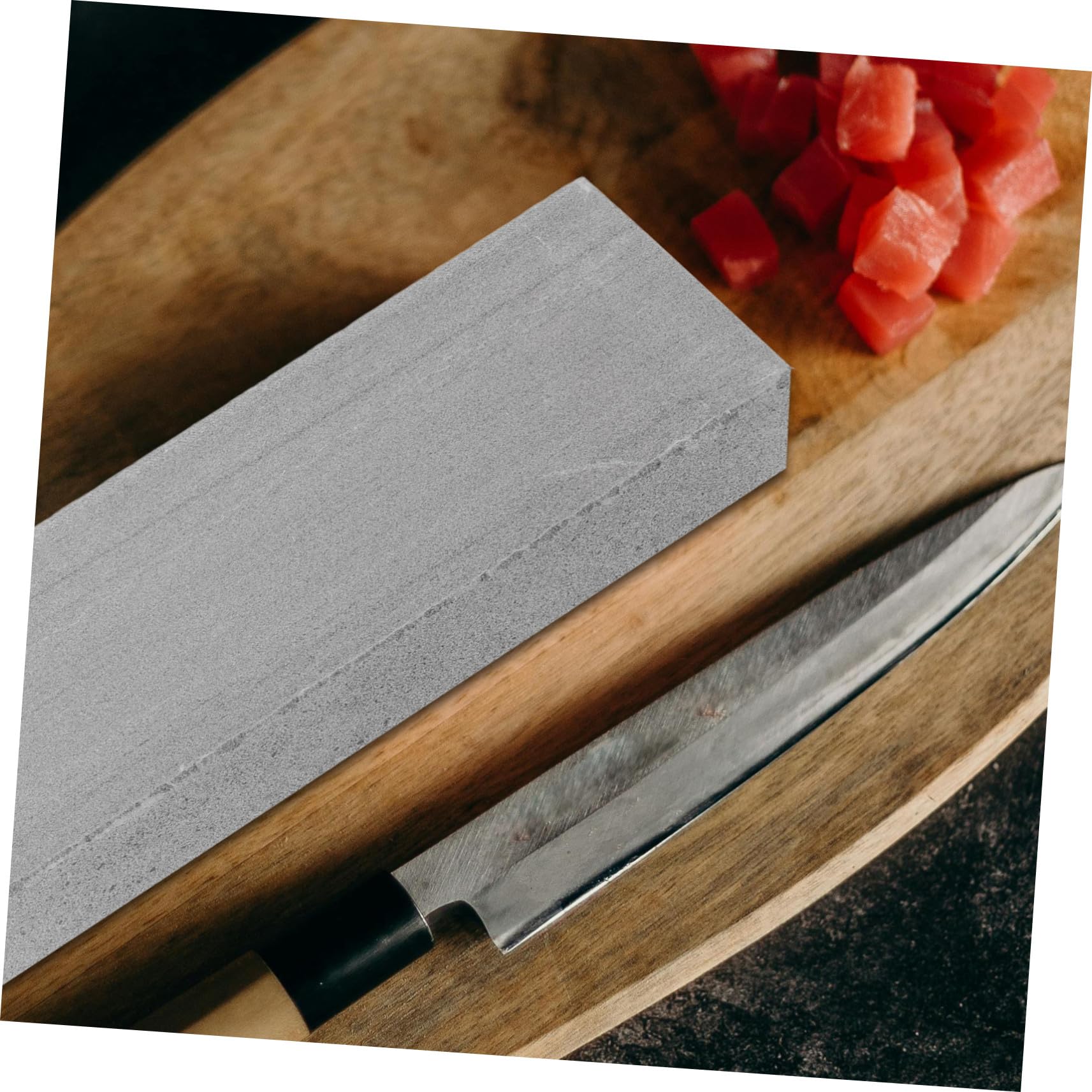 Aiguiseur de Couteaux en Pierre Naturelle Cuisine Affûtage Précis, Surface Arrondie Antidérapante, Outil D'affûtage Ménager et Pratique