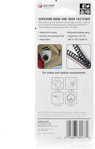 Miniatura 7 de VELCRO Brand VEL-30177-USA ALFA-LOK - Sujetadores  Tecnología de bloqueo a presión de alta resistencia  Uso automático y multidireccional  Negro,