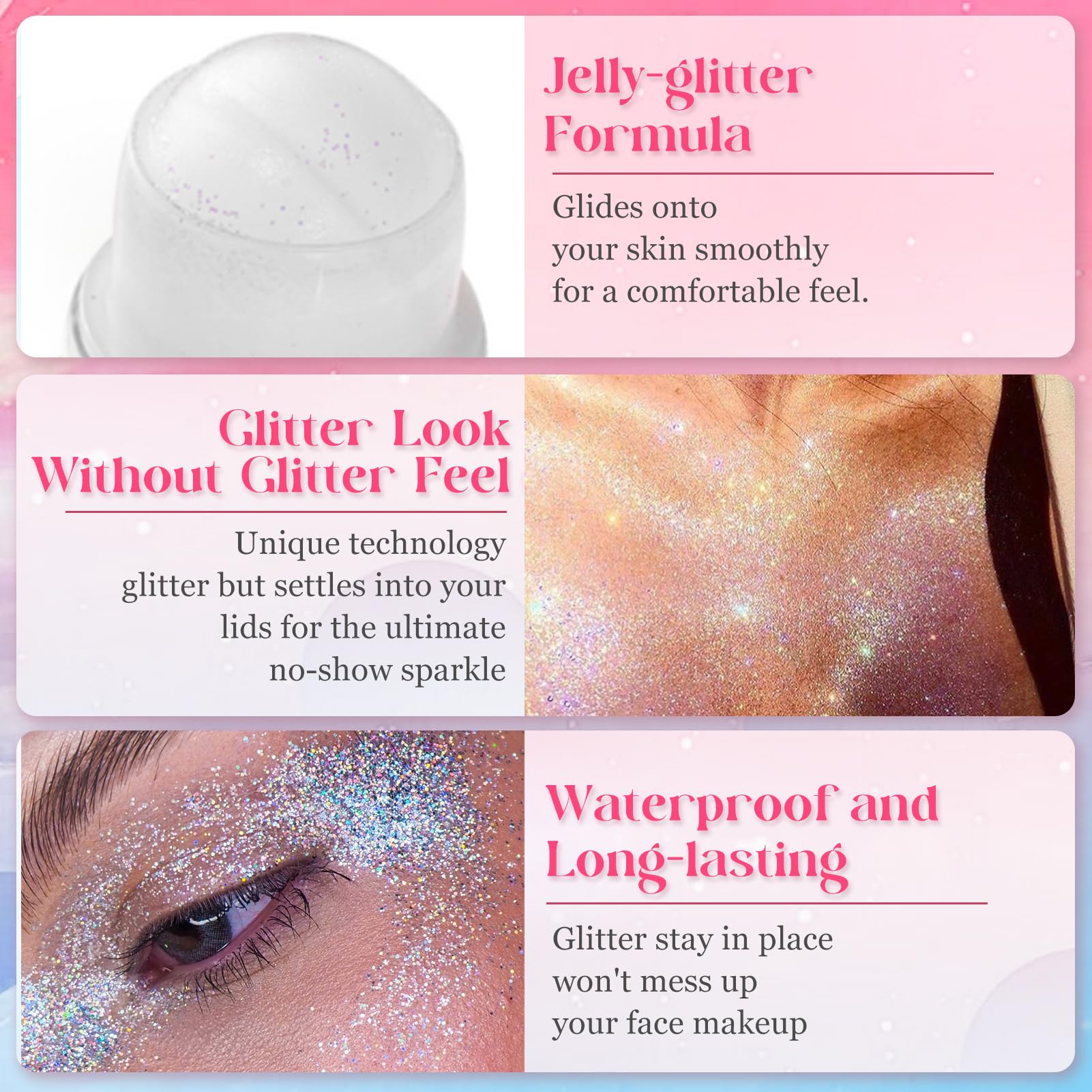 Roll-on Body Glitter Gel,Roll-on Corpo Glitter Gel,Mermaid Paillettes Glitter Corpo Capelli per Festival Rave Accessories,Shimmer Makeup per Festival Halloween Rave Party