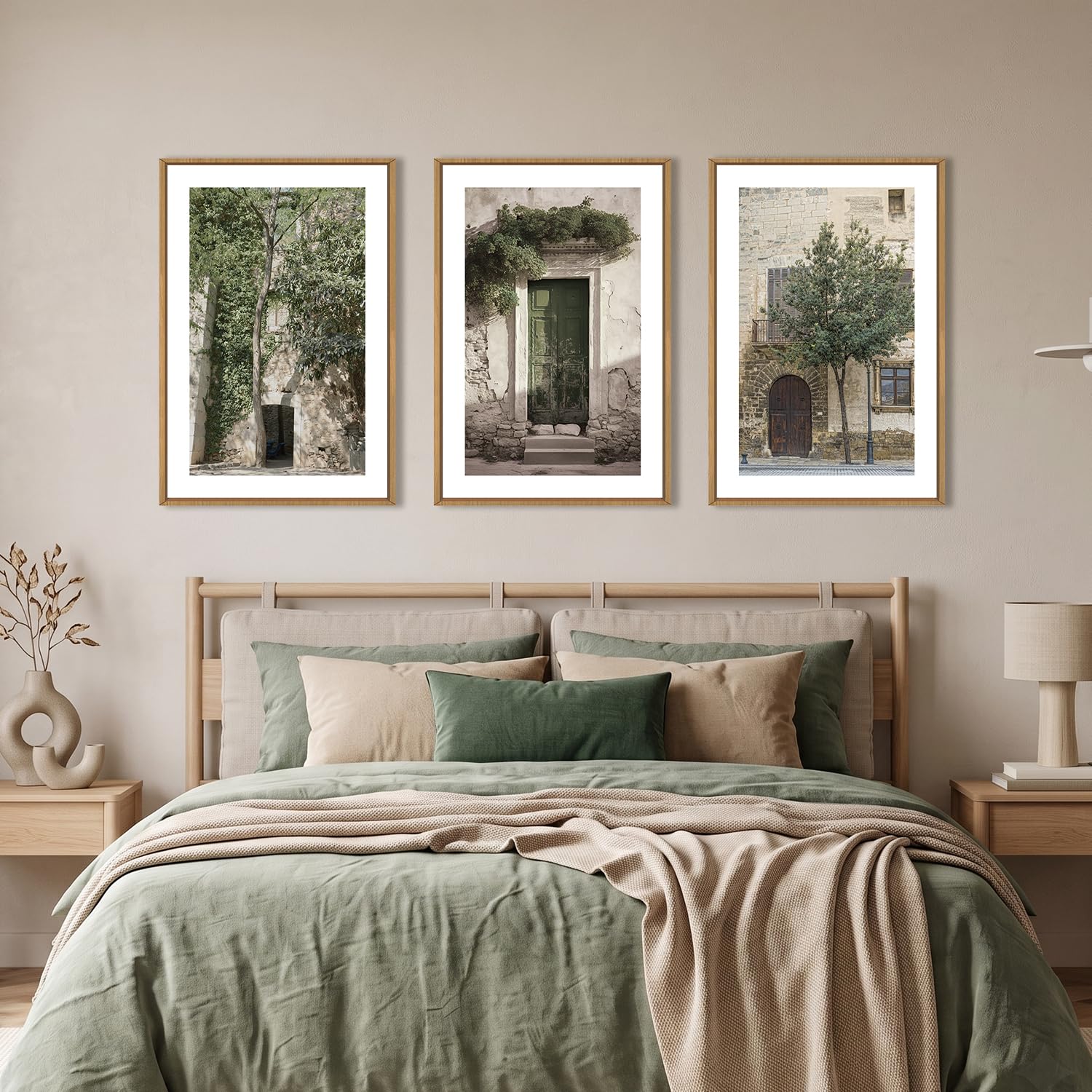 Amazon.com: HOURIA Vintage Italy City Landscape Framed Canvas Wall