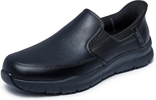 Skechers Men's Work Nampa Broxtin Hands Free Slip-Ins SR, Black, 11 Wide
