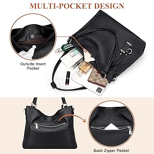 ●depound● Orb bag shoulder black DP2478BG002MBBXX Soft Leather Handbags for Women Shoulder Hobo Bags Large