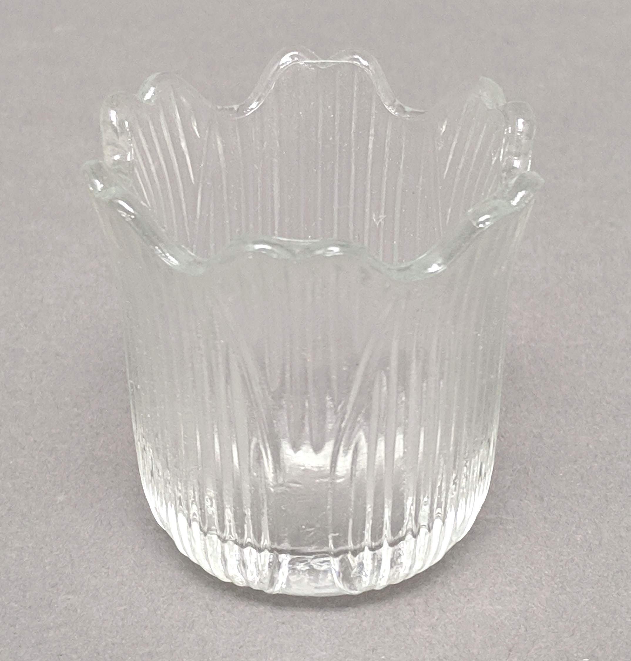 Clear Glass Votive Candle Holder Tea Light Tulip Shape 2.25