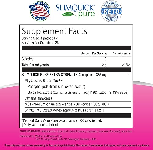 Miniatura 8 de SlimQuick Mezcla de bebida extra fuerte para control de peso para mujeres, mandarina, ayuda al metabolismo, se mantiene llena durante más tiempo con