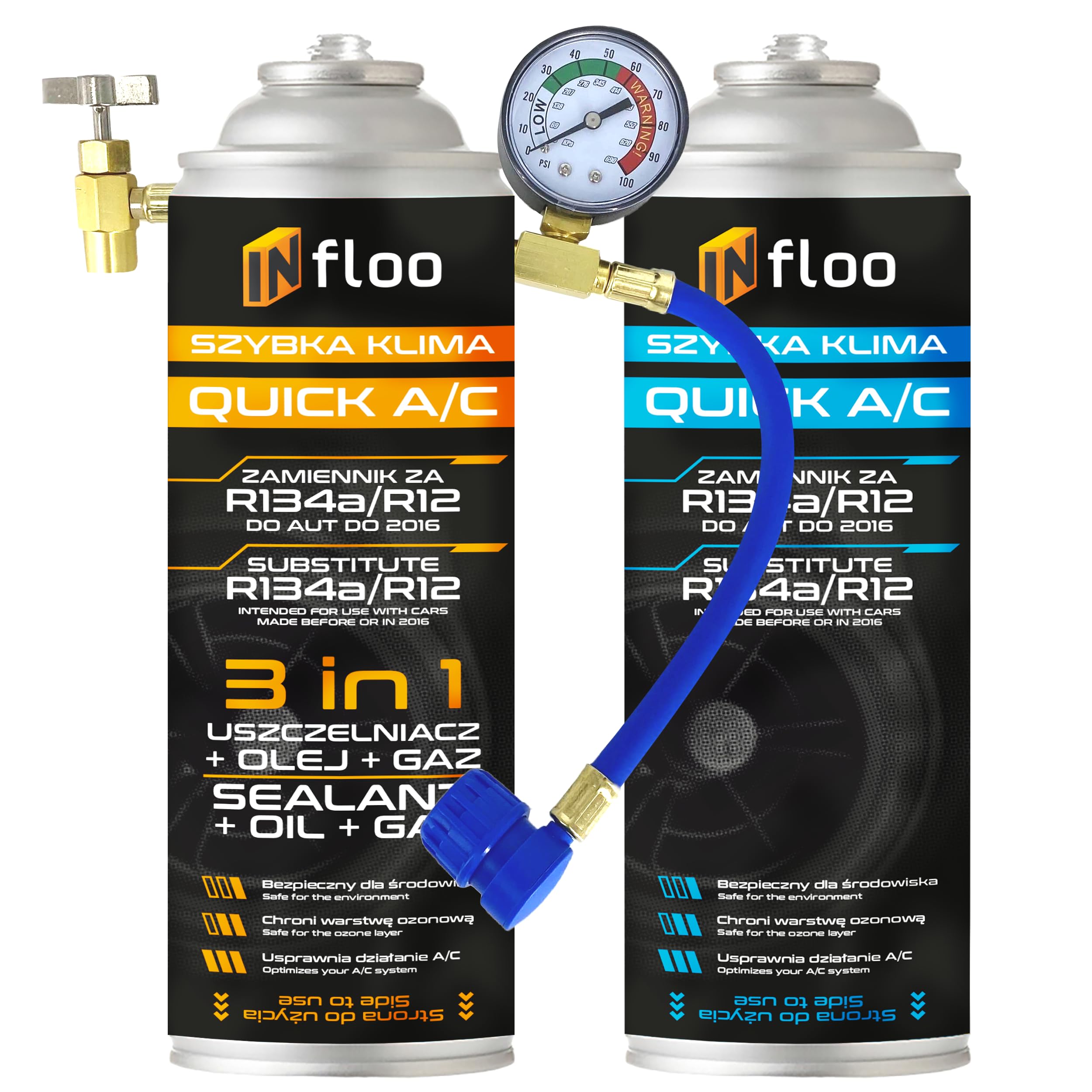 R134a 1x 3en1 + 1x Gas + Manguera