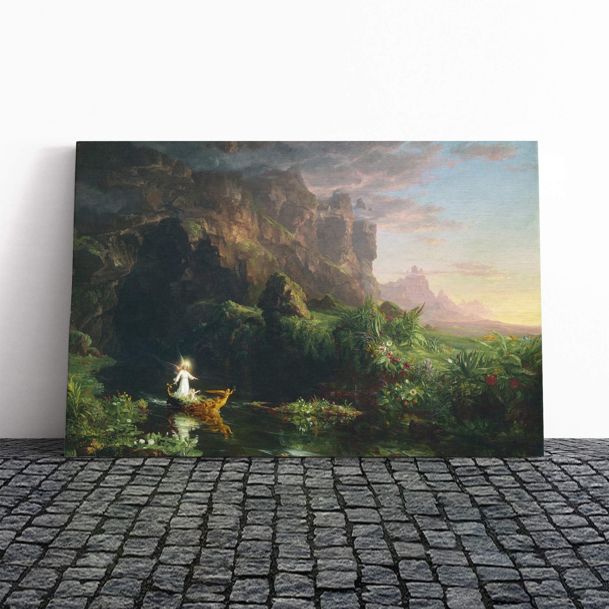 Thomas Cole The Voyage of Life Childhood Canvas Print | Gallery Wrapped 30mm Frame Wall Art | 30x20 inches | Ready to Hang | Modern Picture | Living Room Bedroom Lounge Office
