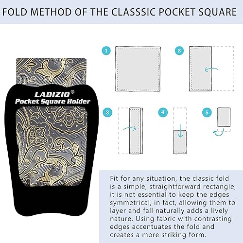 Miniatura 8 de LADIZIO Soporte cuadrado de bolsillo, cuadrados de bolsillo para hombre, accesorios para bufanda cuadrada para hombre, trajes, paquete de 12358