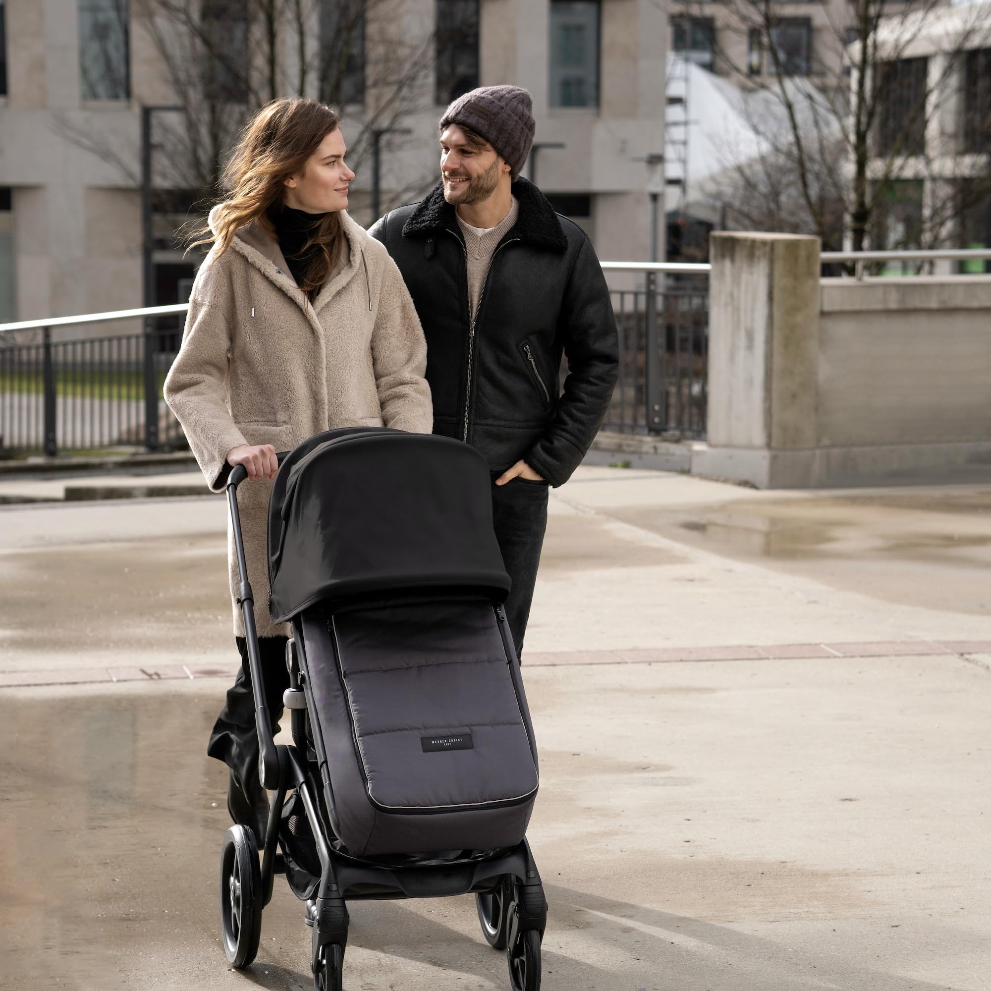 CHRIST WERNER BABY - Coprigambe invernale in pelliccia di agnello, con fodera in vera pelliccia rimovibile, utilizzabile come inserto per passeggino (2 in 1) in rosa