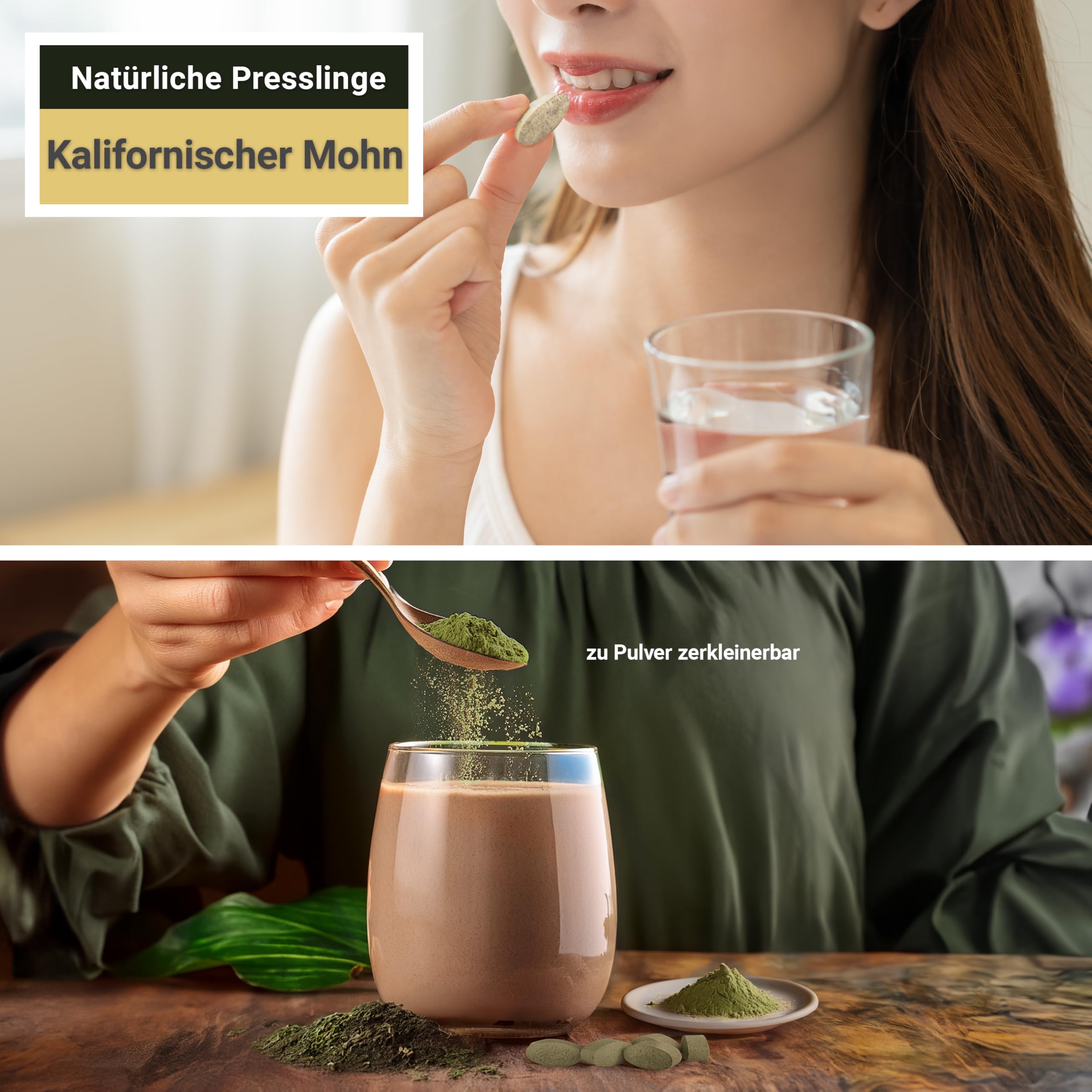 Kalifornischer Mohn Tabletten 330mg | 125 Tabletten Eschscholzia californica | Premium Qualität aus Österreich | Vegane Tabletten statt Kapseln ohne Zusatzstoffe | Schlafmützchen, California Poppy