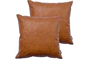 Amazingly Textured Brown Faux Leather Throw Pillows for Sophisticated Decor