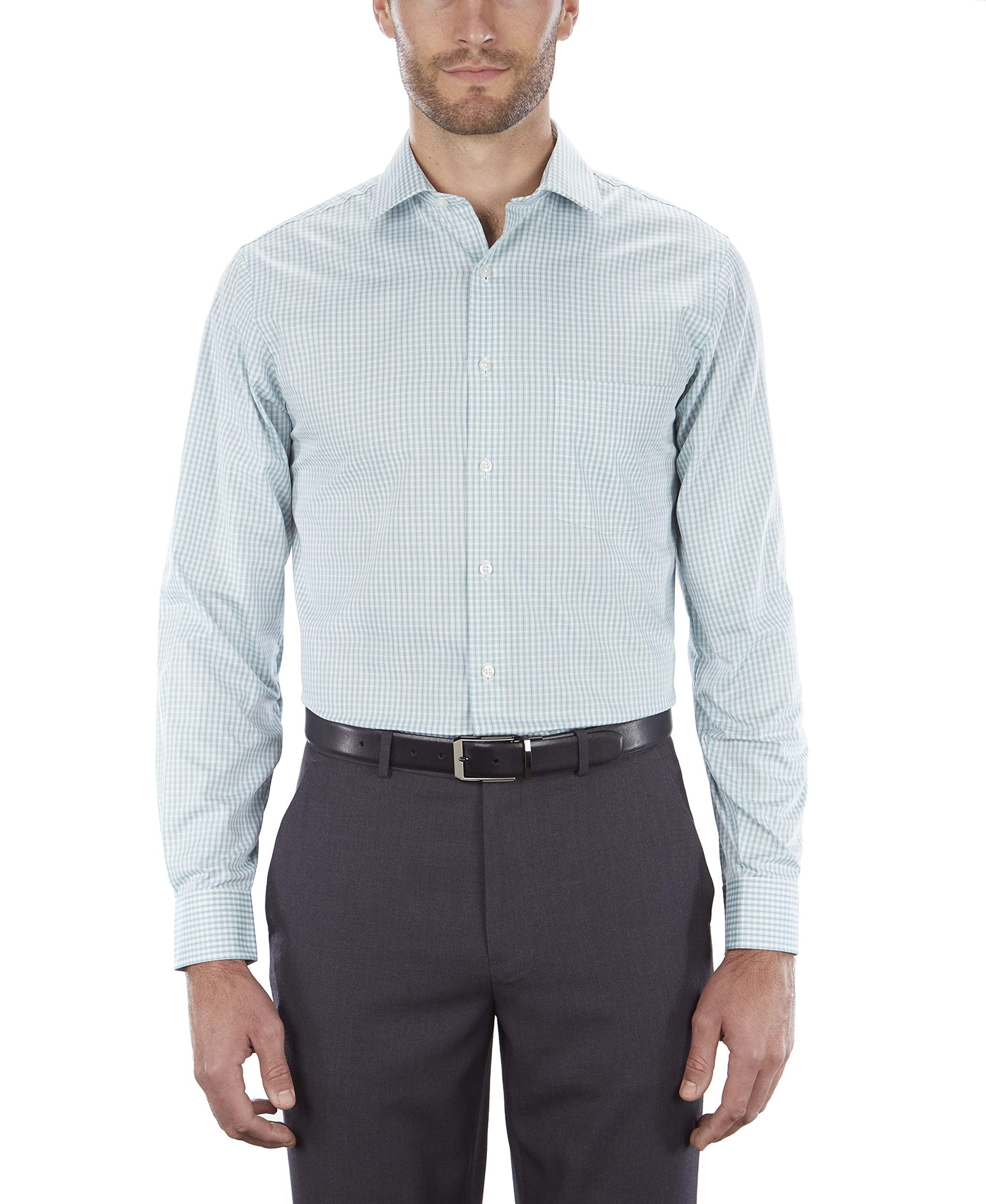 Van Heusen Mens Dress Shirt Regular Fit Flex Collar Check