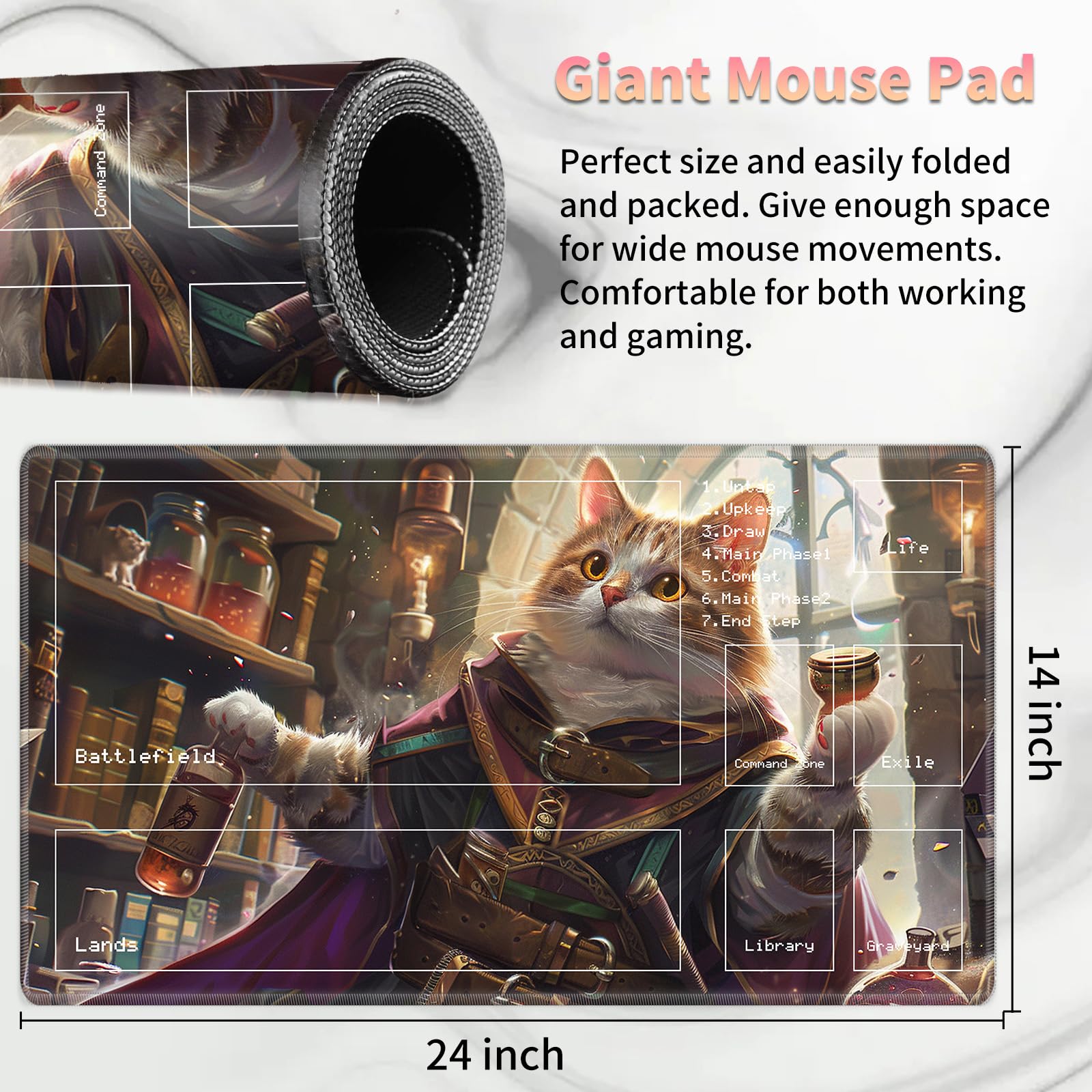 Amazon.com: Playmat for MTG, Card Game Mat Non-Slip Rubber Base