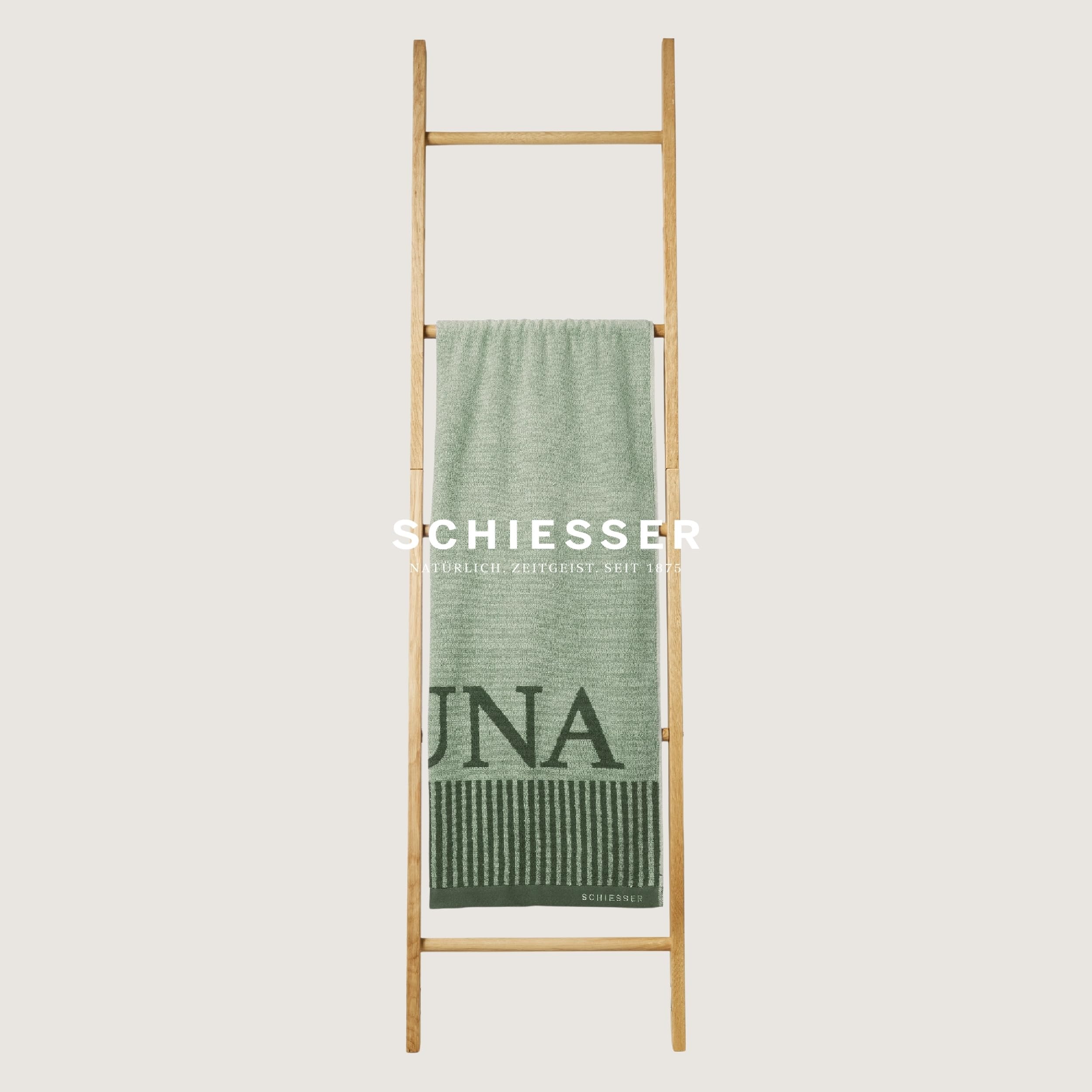 Schiesser Frottier Saunatuch Rom | garngefärbt, weich, saugstark | 100% Baumwolle | Oeko-Tex Zertifiziert | 75x200 cm | Hellgrün