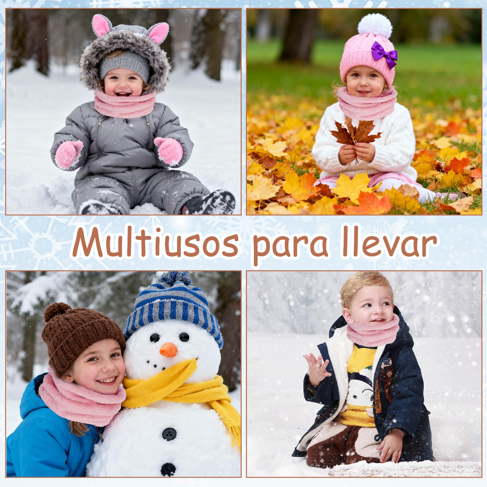 Bufanda Bebé Niños y Niñas, Braga Cuello Niño, Cálido Pañuelo Cuello a Prueba de Viento, Invierno Otoño Calentador