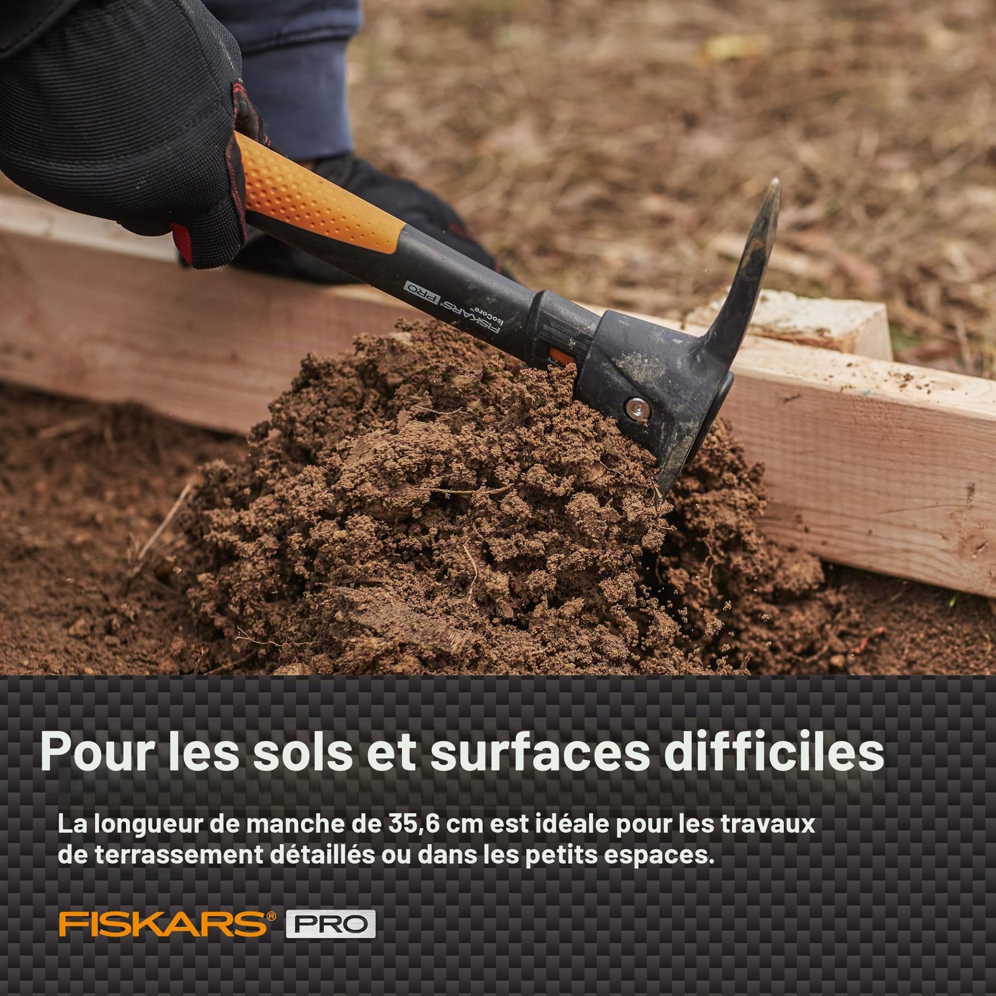 Fiskars 751220-1001 Pro IsoCore Pick/Mattock, 0,7 kg, Orange/Schwarz