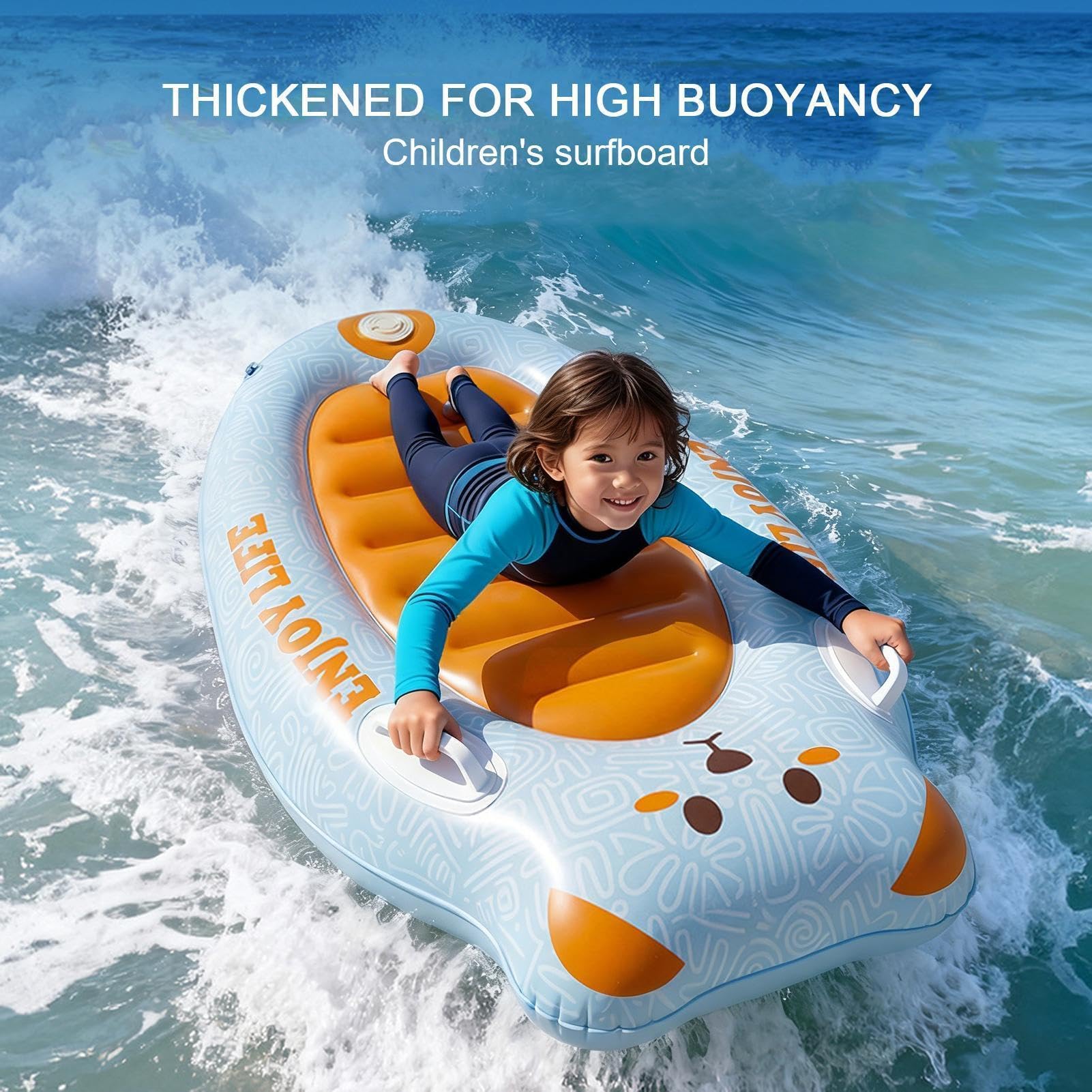 Aufblasbare Surfbretter – Aufblasbares Bodyboard mit Griffen für Kinder – Sommer-Bodyboard für Kinder, für Urlaub Camping Sommer Wasser See Rutsche Wasser
