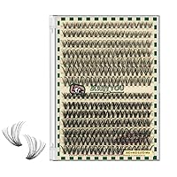 Vista 23 de Extensiones de racimos de pestañas 300 piezas, pestañas individuales 40D 0.07D rizado 11mm, para colocar en casa, bandeja grande de volumen