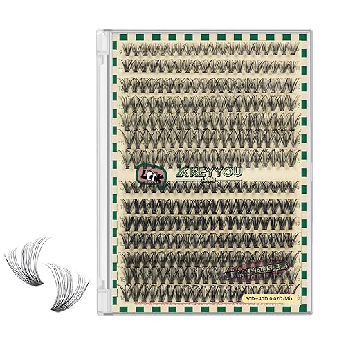 Miniatura 23 de Extensiones de racimos de pestañas 300 piezas, pestañas individuales 40D 0.07D rizado 11mm, para colocar en casa, bandeja grande de volumen