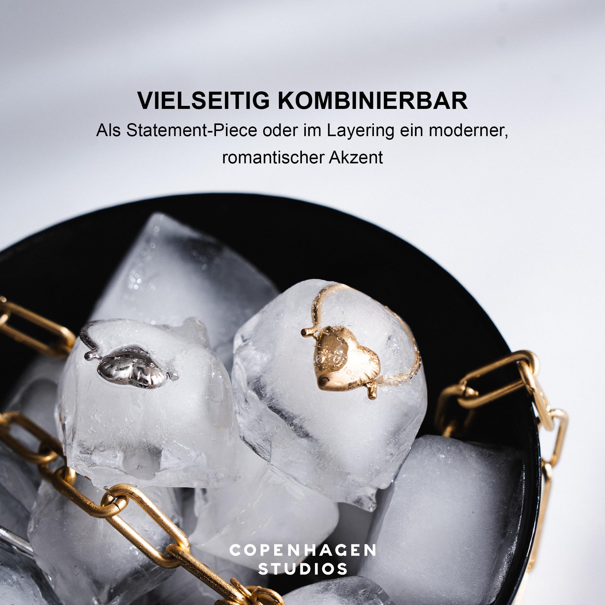 Copenhagen STUDIOS Ring Balloon Hearts - Damenring mit Herz-Design - Edelstahl poliert - wasserfest & hautfreundlich