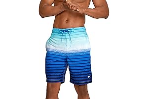 Men's Speedo Swim Trunks: Bondi Striped Knee-Length Boardshorts