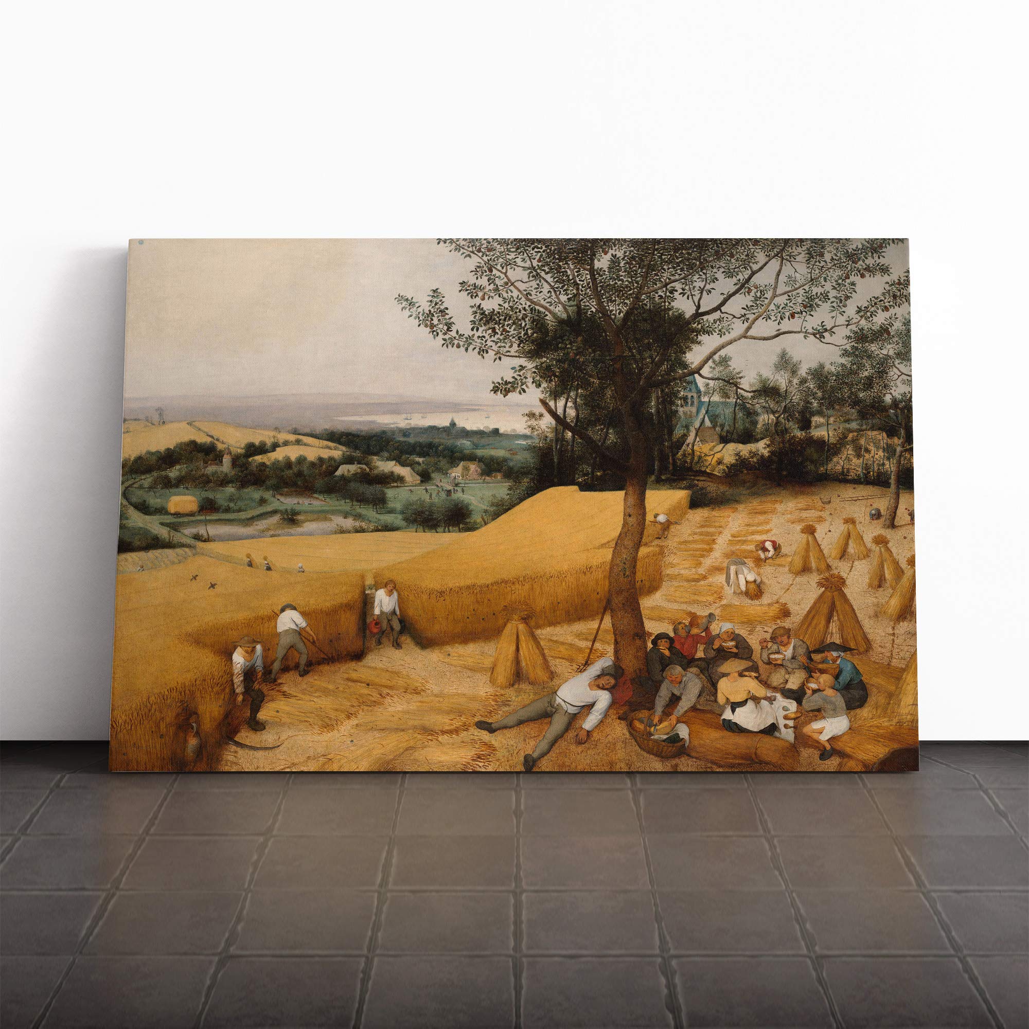Pieter Bruegel The Elder The Harvesters Canvas Print | Gallery Wrapped 30mm Frame Wall Art | 24x16 inches | Ready to Hang | Modern Picture | Living Room Bedroom Lounge Office