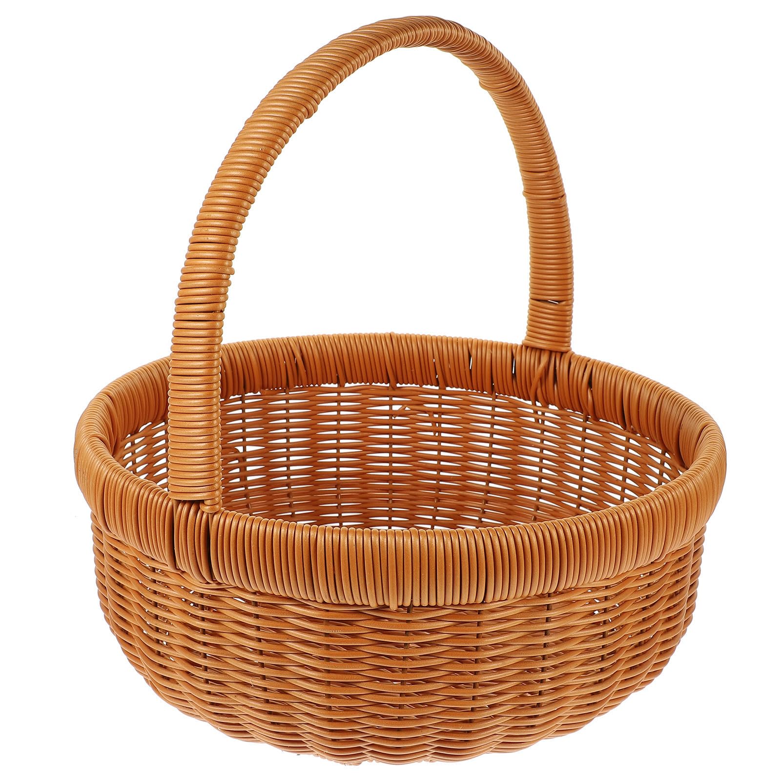 Panier de rangement tissé Kichvoe en plastique portable avec poignées
