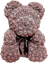 Bear Roses | 40Cm Red Teddy Bear of Rose Flower Artificial Box for Women Valentine's Day Gift Plush Bear-Brown
