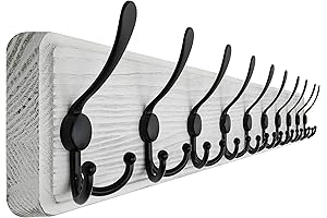Rustic Large Wall-Mounted Coat Rack: Keep Your Belongings Tidy with Style