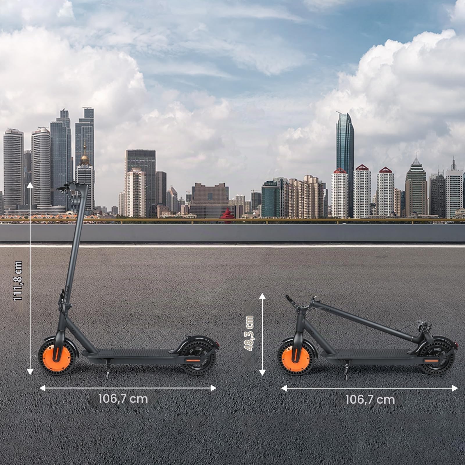 Trottinette Electrique Enfant12-15 Ans,Autonomie 20km,Moteur 350w,Smart App,Double Freinage,Max 25 Km/h,3 Modes+Cruise,Pneu Plein 8,5,Offrir des Cadeaux,Aller à l'école/Travailler/Camping