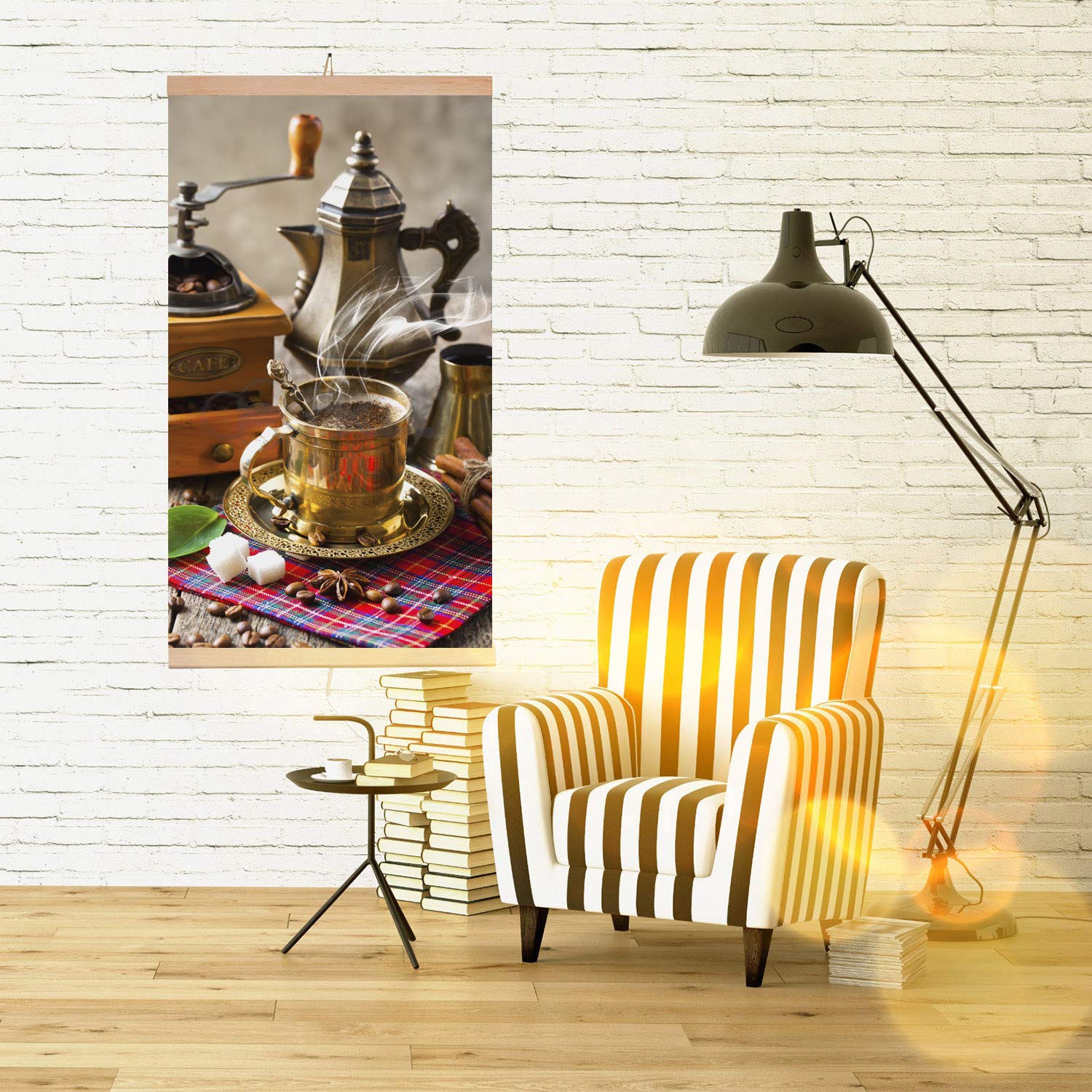 Trio Panel de calefacción por infrarrojos (430 W, 100 x 57 cm), diseño de café