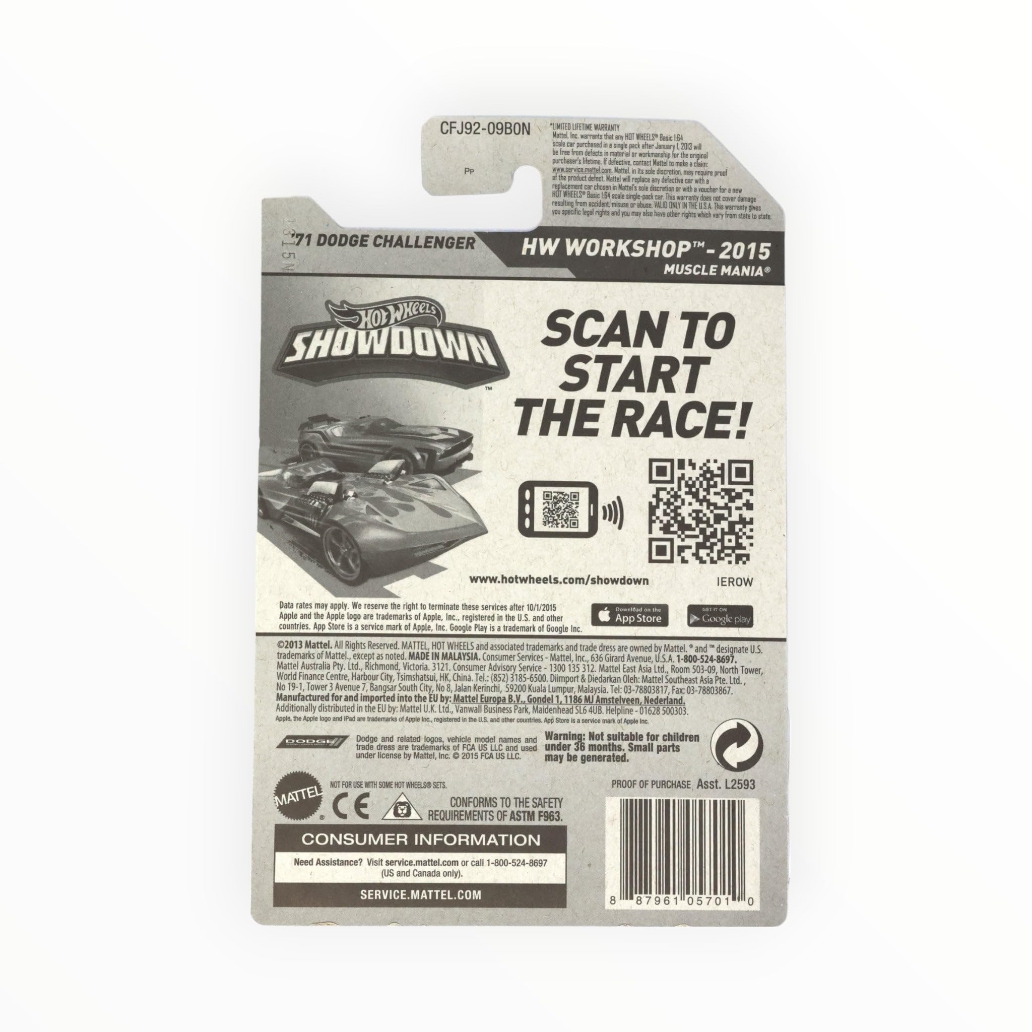 Amazon.com: Hot Wheels Zamac '71 Dodge Challenger - Workshop 227