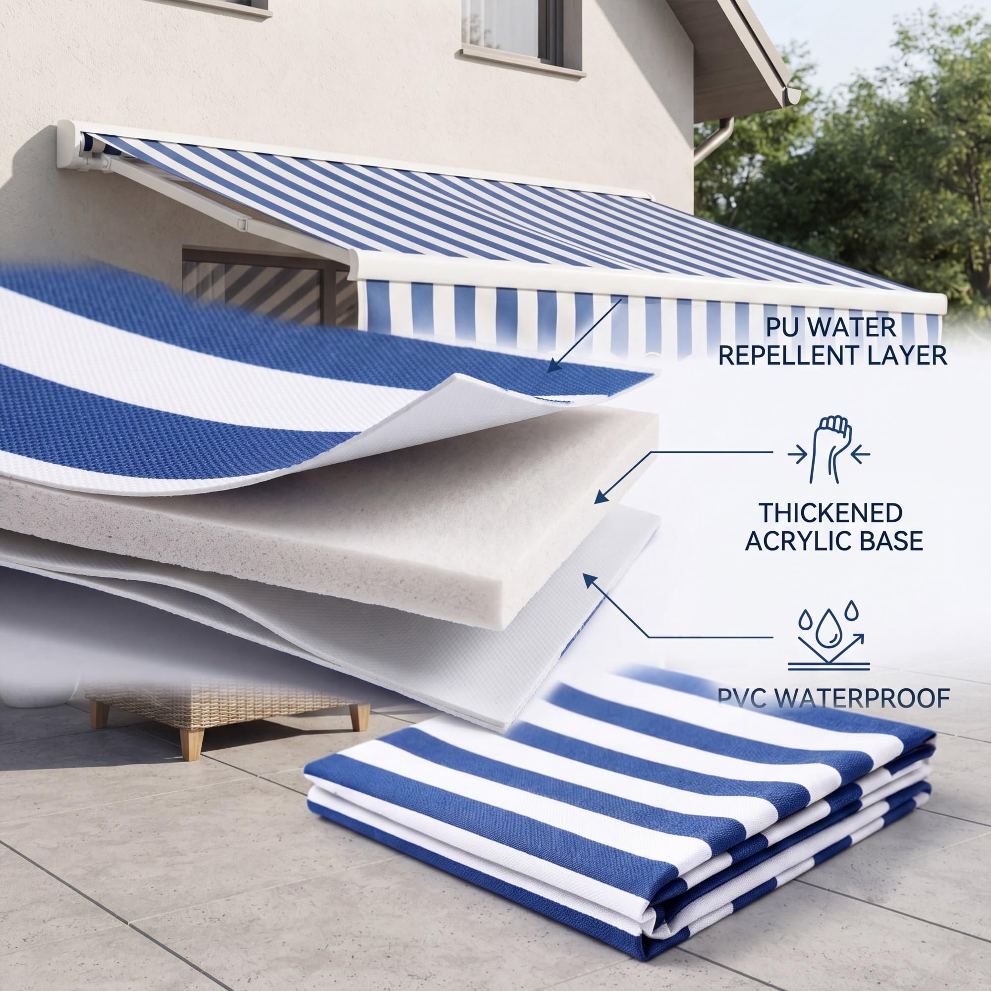 Tissu Store Banne, Toile De Remplacement Pour Store Banne Rétractable