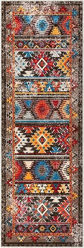 Miniatura 1 de Zacoo Alfombra de pasillo antideslizante de 2 x 6 pulgadas, con parte trasera de goma, lavables, alfombras geométricas que no se desprenden,