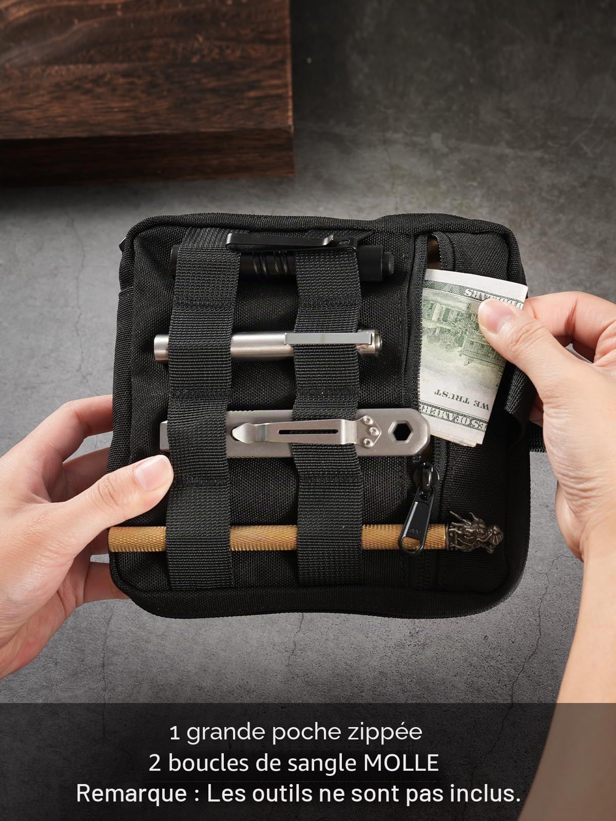 VIPERADE CHP2 Molle Sac Tactique, Pochette EDC, Sacs Tactiques Molle, Organisateur EDC, Pochette Molle Utilitaire 500D pour Outils EDC/Stockage numérique/Camping Bush Craft Survival