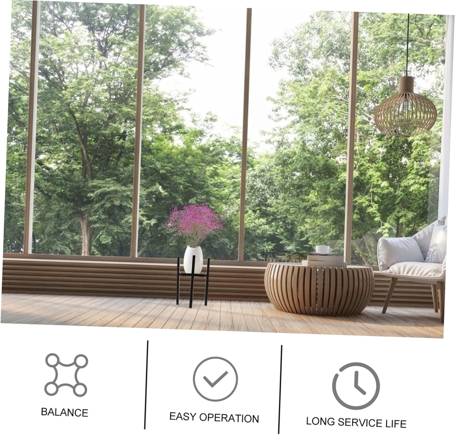 YARNOW Telescopic Plant Stand Minimalist Iron Flower Pot Holder for Indoor and Outdoor Decor for Leaf Cactus and More Creates Focal Point