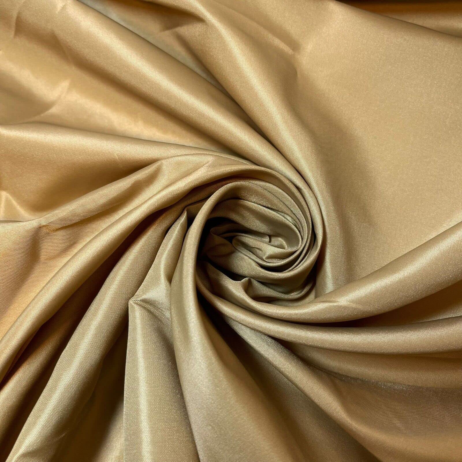 Habotai Dress Skirt Jacket Anti Static Lining Decor Fabric 150cm STH Available in 45 Colours (Beige Gold, 1 Meter)