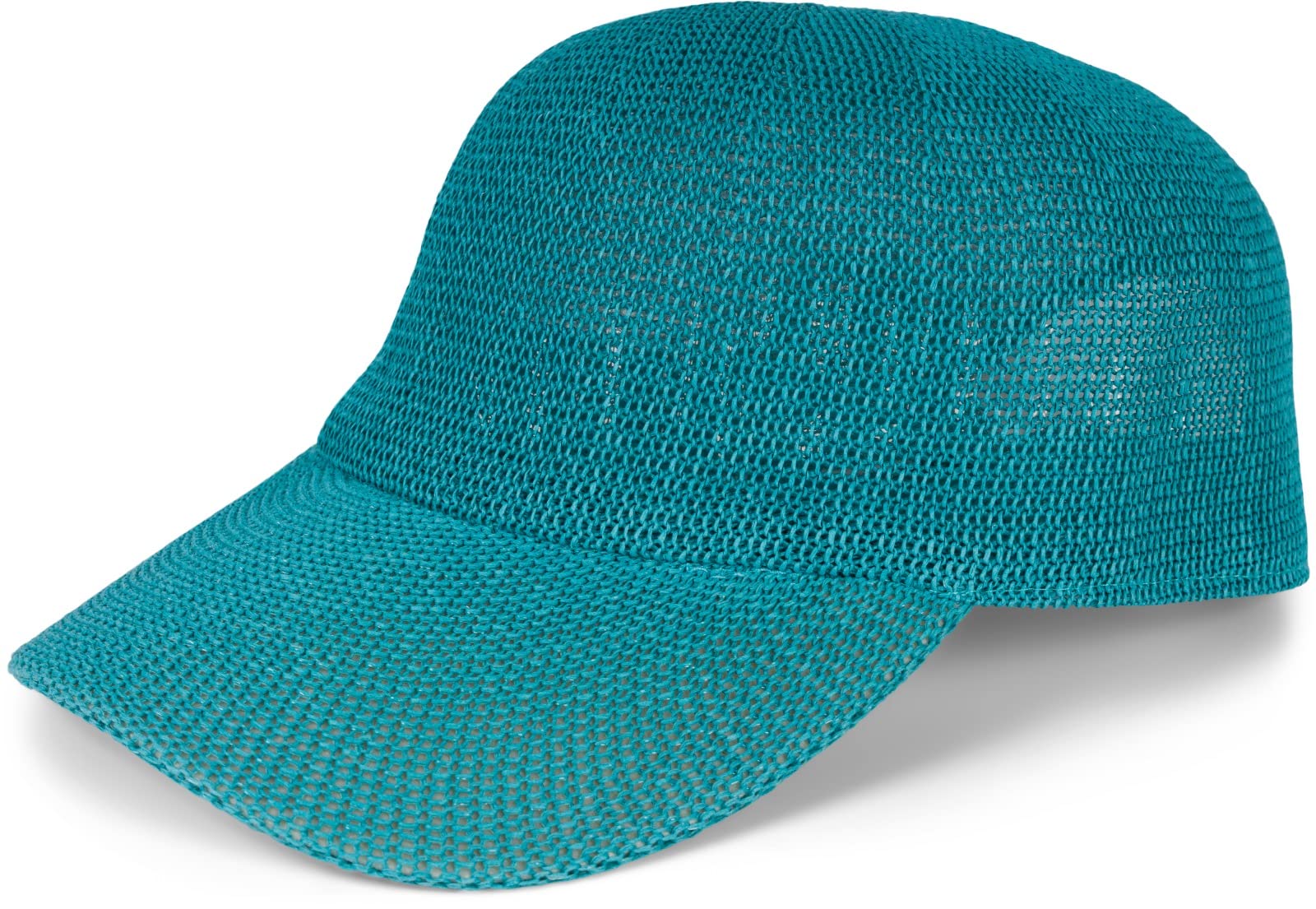 Stylebreaker Women's Petrol Unisex Paper Straw Baseball Cap Unicoloured, Airy Summer Basecap, Metal Buckle Adjustable 04023090, Colour: