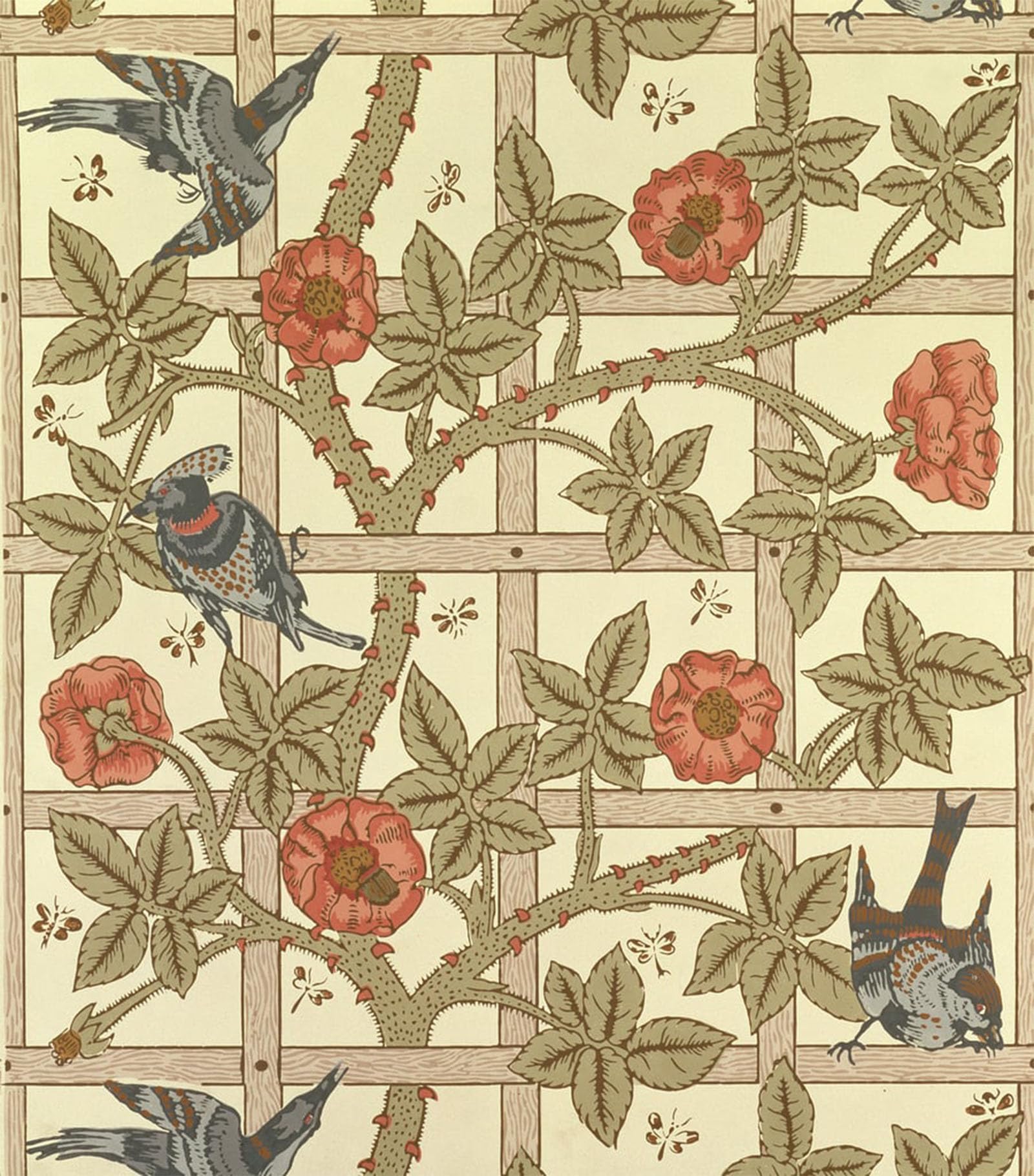 Serendipitp No Frame Vintage Wall Art Canvas Nordic Poster Canvas Print Picture Blue And Orange Trellis Design By William Morris Wall Art Poster For Home Decor 60X90cm