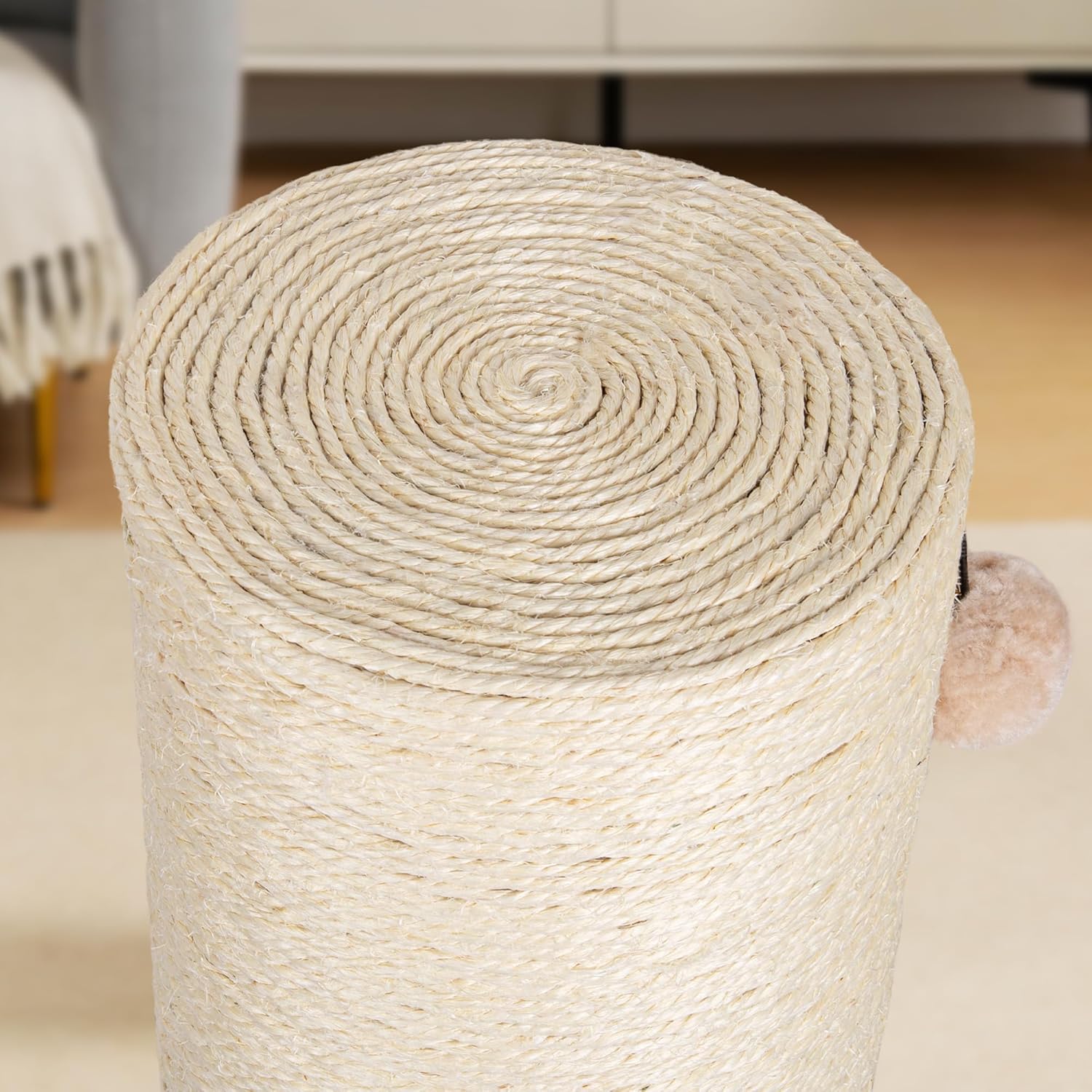 NUNU LAB 29.5 Inch Cat Scratching Post, 7.5 Inch Large Diameter Natural Sisal Cat Scratch Post, Scratch-Resistant Tall Cat Scratcher for Indoor Cats, Protect Your Furniture 1PCS (29.5" 1Pcs)