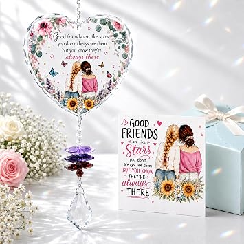 Friendship Gifts for Women, Crystal Glass Suncatcher Ornament