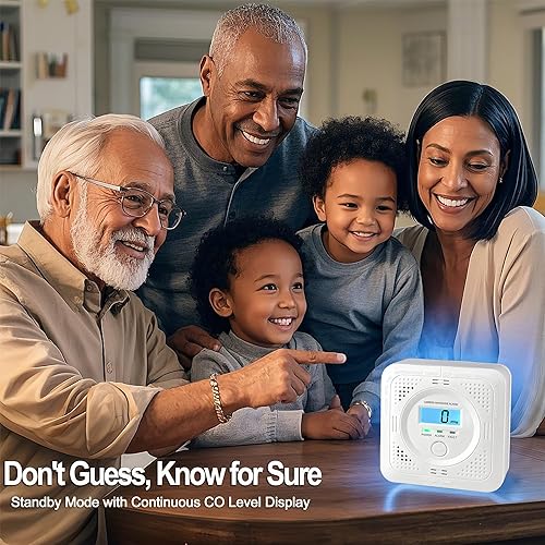 Miniatura 8 de Detector de monóxido de carbono Pantalla LCD de concentración en tiempo real Falla de batería LED de 60 segundos Historial de autocomprobación