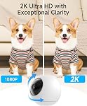 Noorio T110 Indoor Security Camera as Baby Monitor and Pet cam with Phone App 2 Way Audio, 360 Pan Tilt 2.4/5GHz WiFi Wired, Local Storage, Work with Alexa