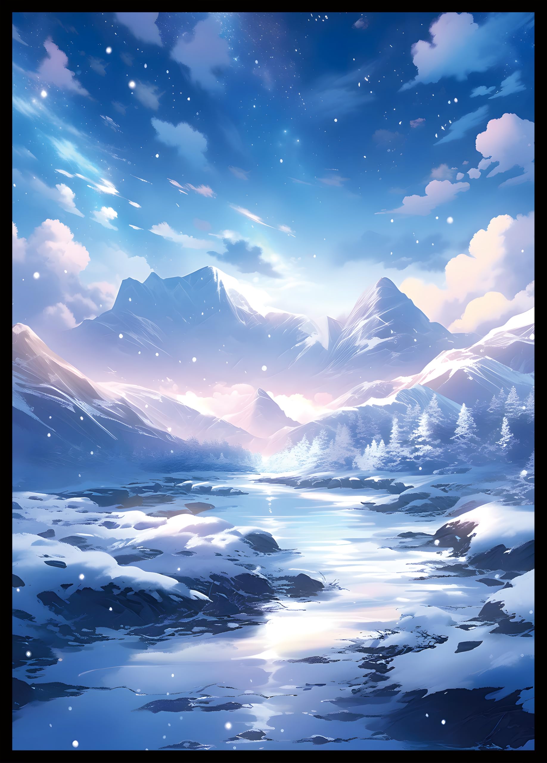 MTG Card Sleeves - Tundra(White Blue) - Fantasy Dual Lands Series - Ultra Clear Front & Matte Finish Back, 100 Count Standard Size TCG Art Sleeves for Magic The Gathering