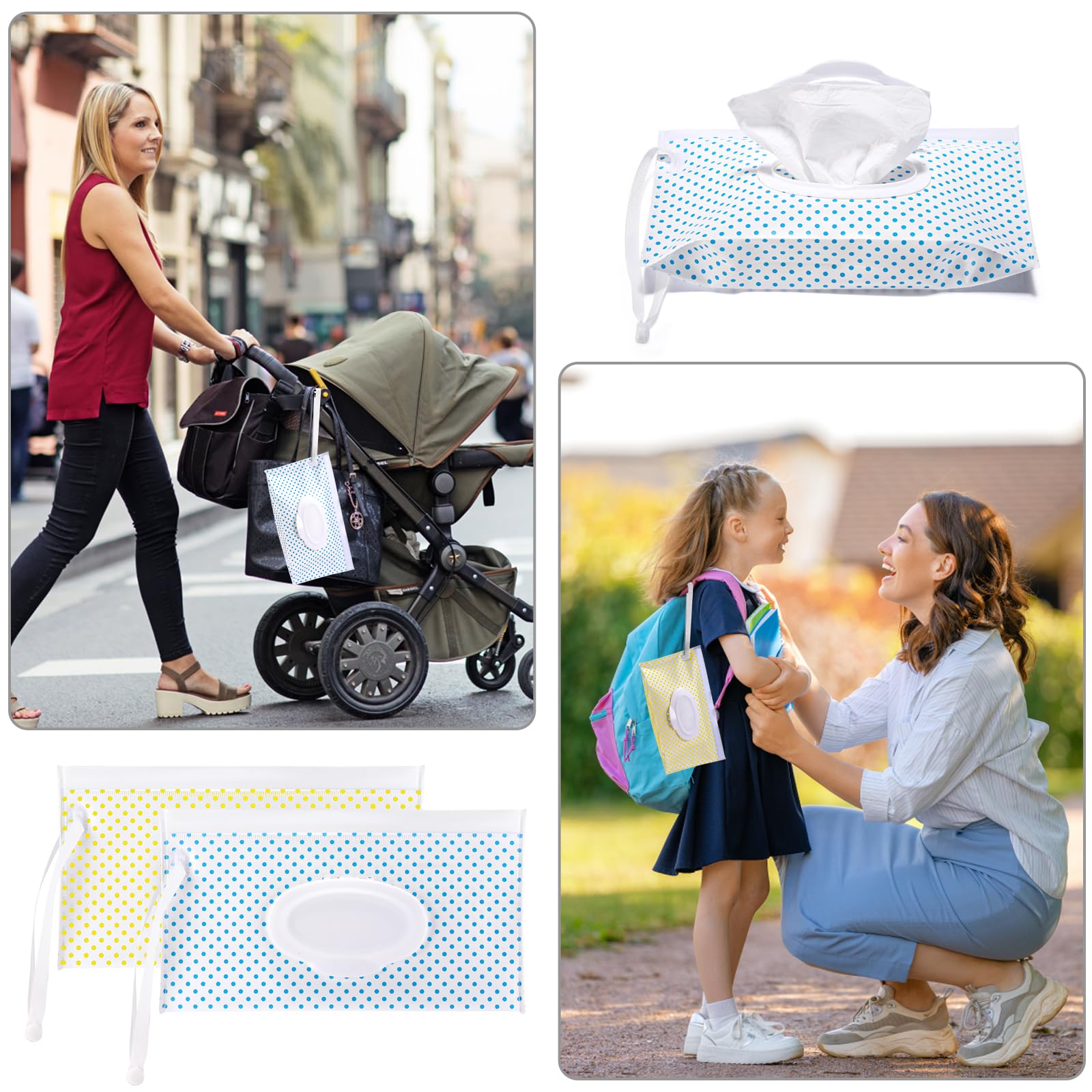 Rangement Lingettes Anti-poussière Boîte Lingettes Humides Avec Couvercle - Distributeur étanche Bureau Maison Lingettes Bebe