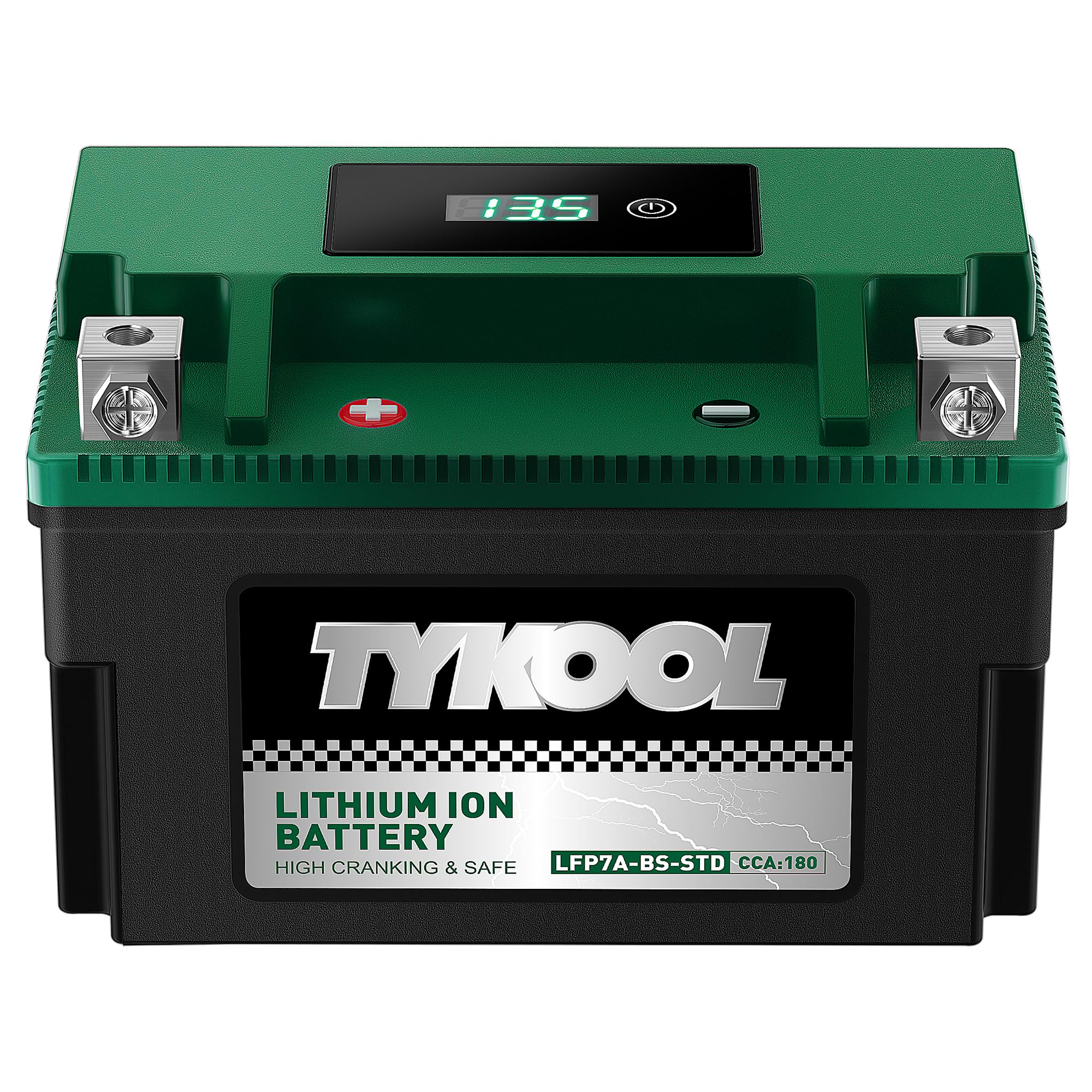 YTX7A-BS,180 CCA, Lithium LiFePO4 Motorcycle Battery,2X Cranking Amps,5X Longer Life, Compatible for Motorcycle,Scooter,Moped, ATV,4 Wheeler, Lawn Mower, and Generator Battery