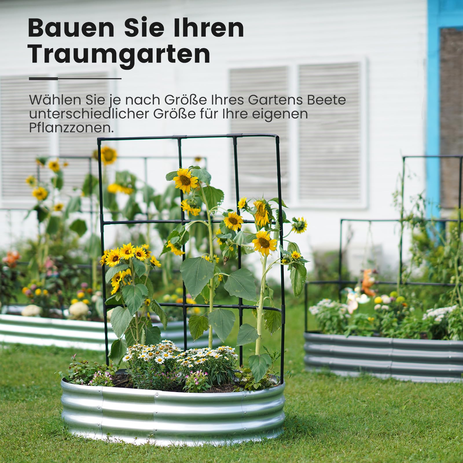 Verhoogd Tuinbed Met Automatische Besproeiing Verhoogde P Met Hekwerk Waterpeilindicator Drainagegat Voor Groenten Klimplanten