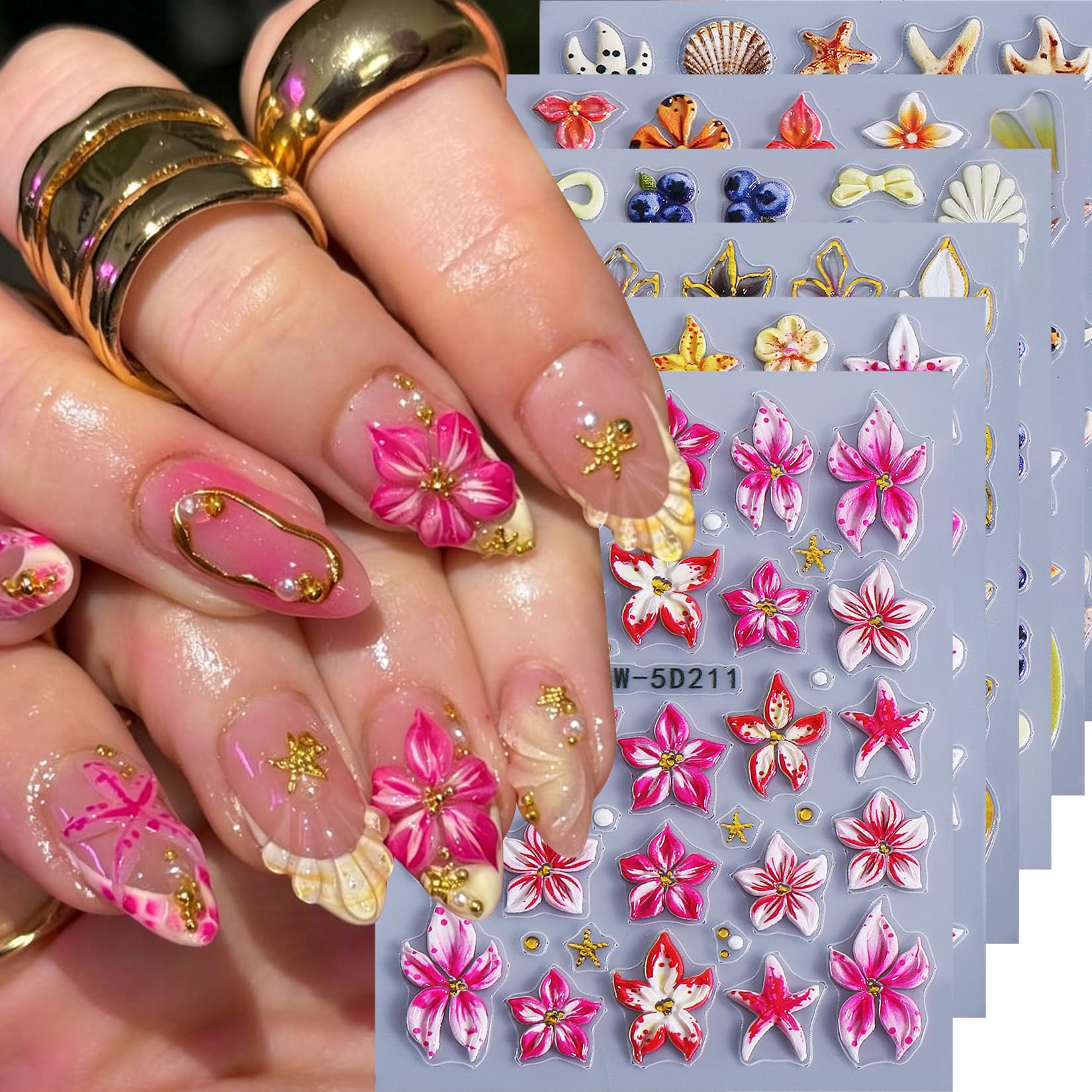 Sun Nail Stickers - Bohemian Nail Art Decals -12