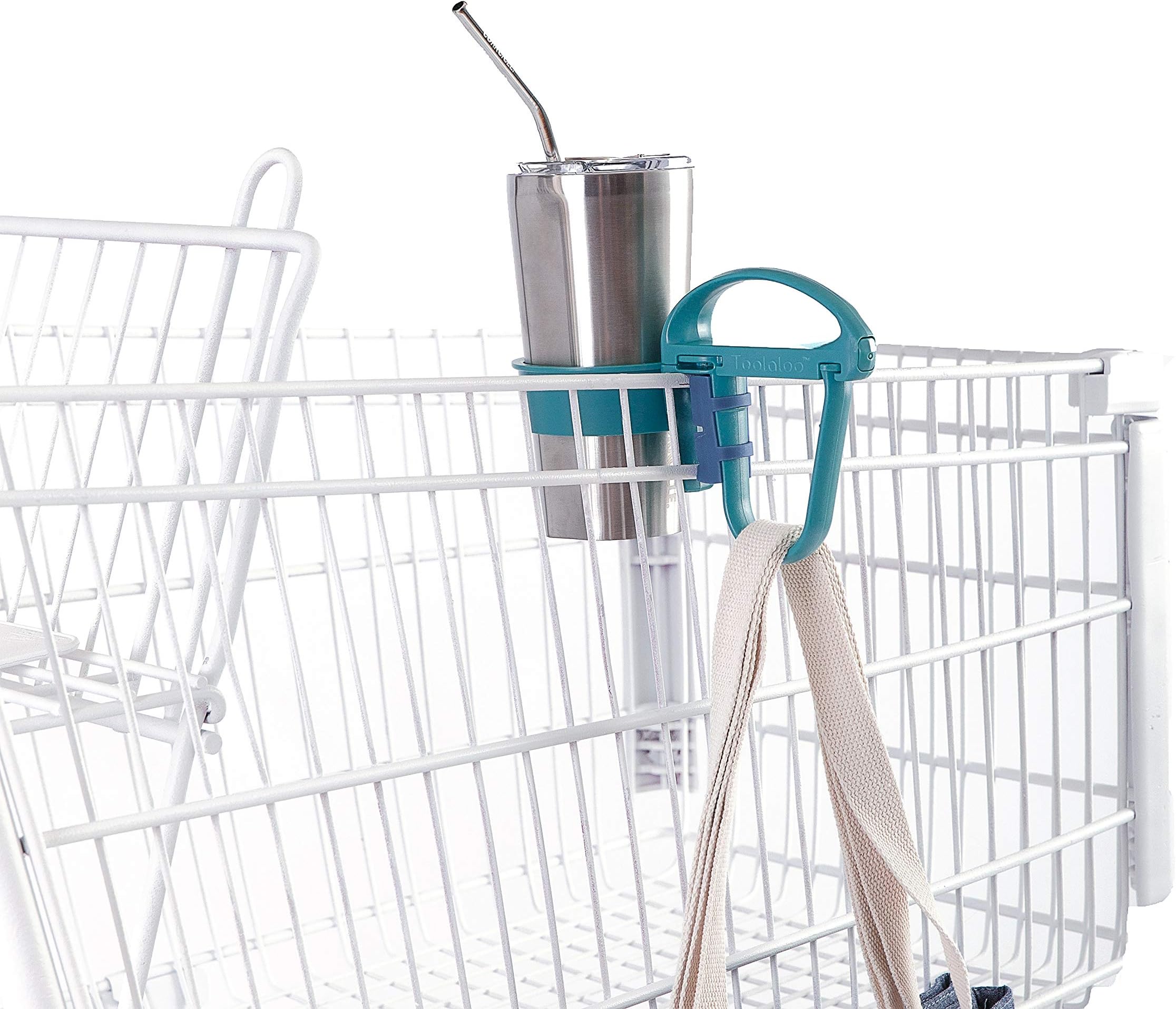 Multi-Functional Shopping Tool - Grocery Bag Organizer, Headrest Hook, Shopping Cart Cup Holder, and Bag Handle - Remember Your Reusable Bag - Shop Simply